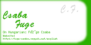 csaba fuge business card
